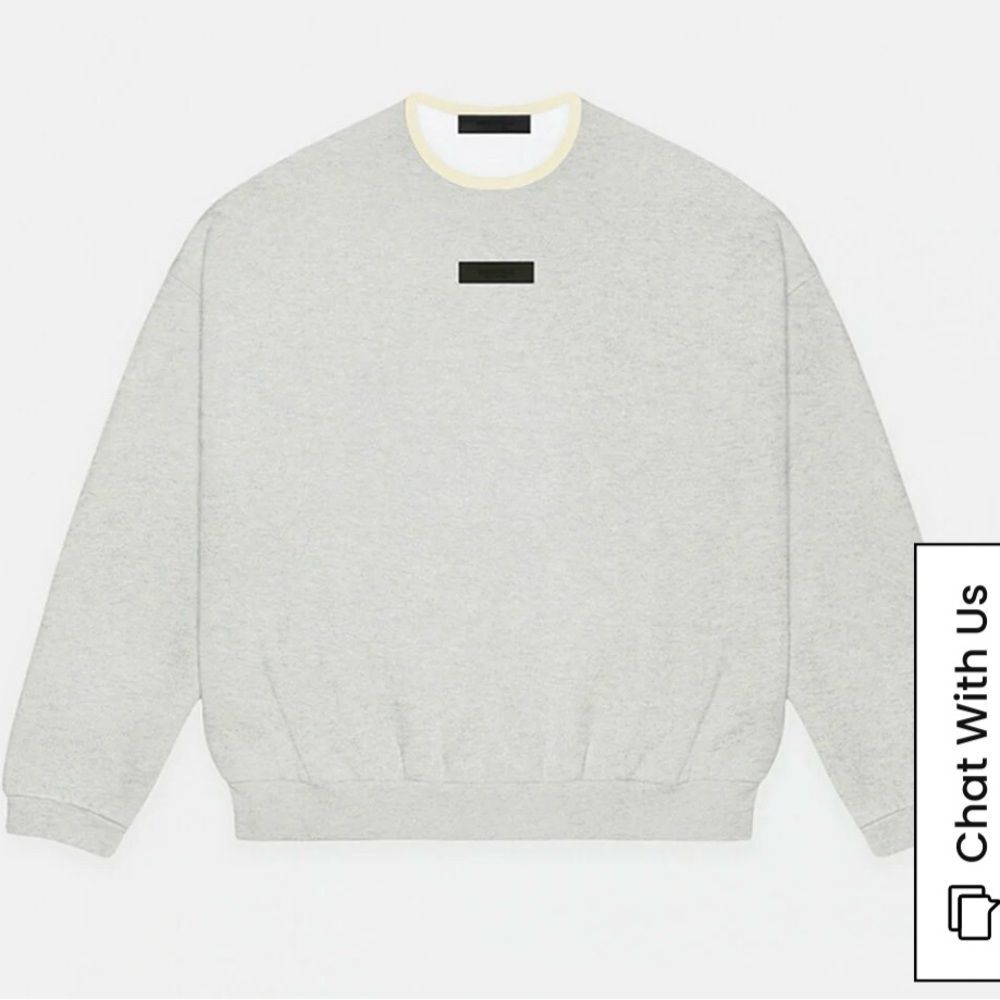 FEAR OF GOD ESSENTIALS LIGHT HEATHER GREY CREW NECK SWEATSHIRT NWT SIZE L